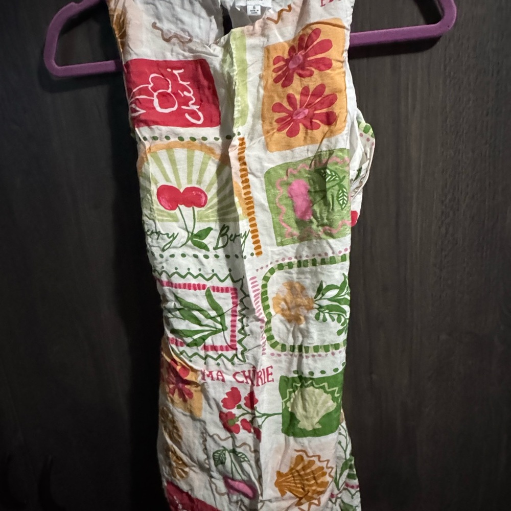 Colorful Ma Cherie Sleeveless Dress with Floral Patterns
